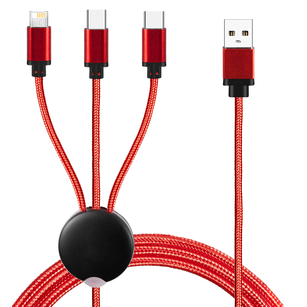 Cherry Avenue 3 in1 Logo Light Up Charging Cable with iPhone & Android 2 - Simports 45