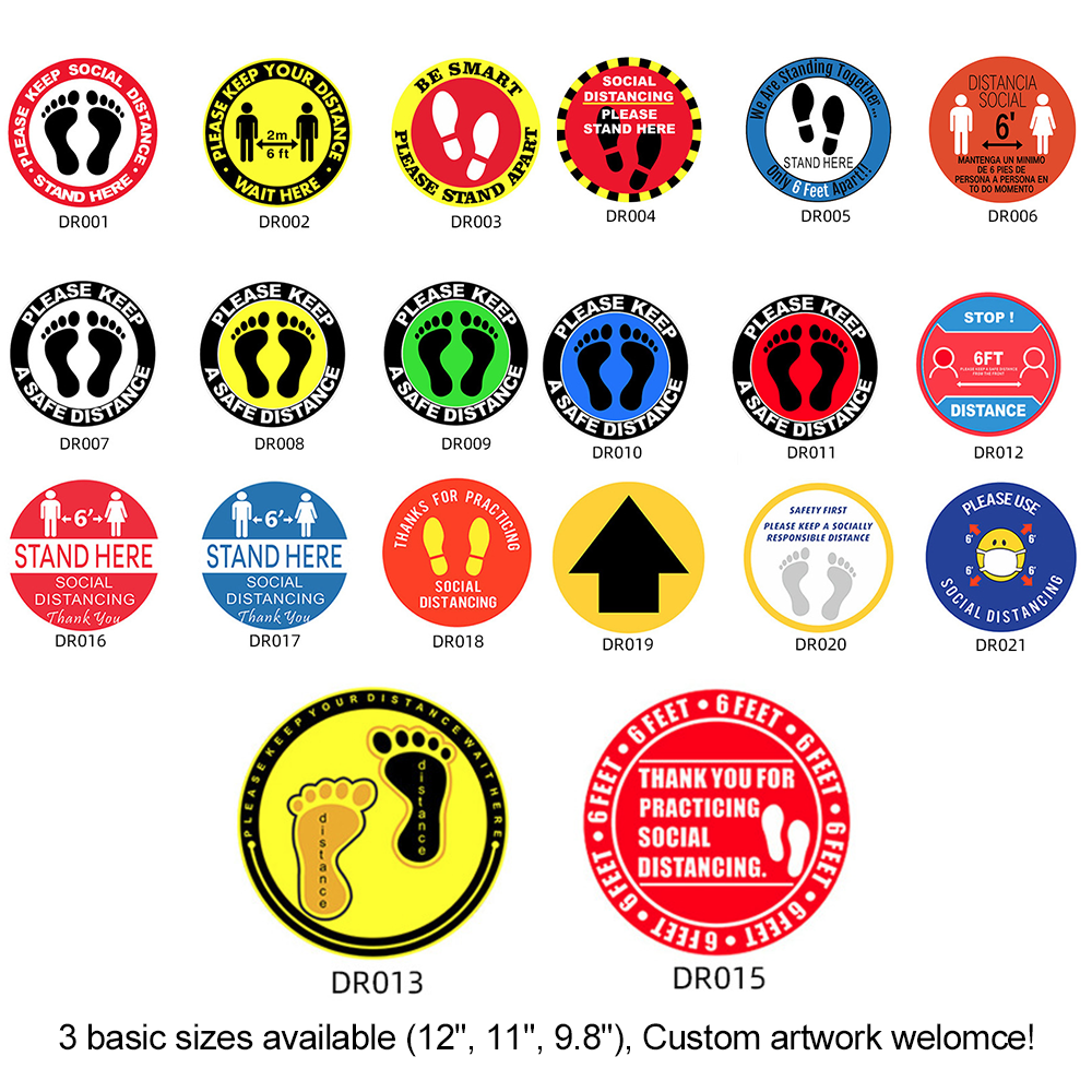 Social Distancing Floor Decal Stickers- 0.30mm thickness 27