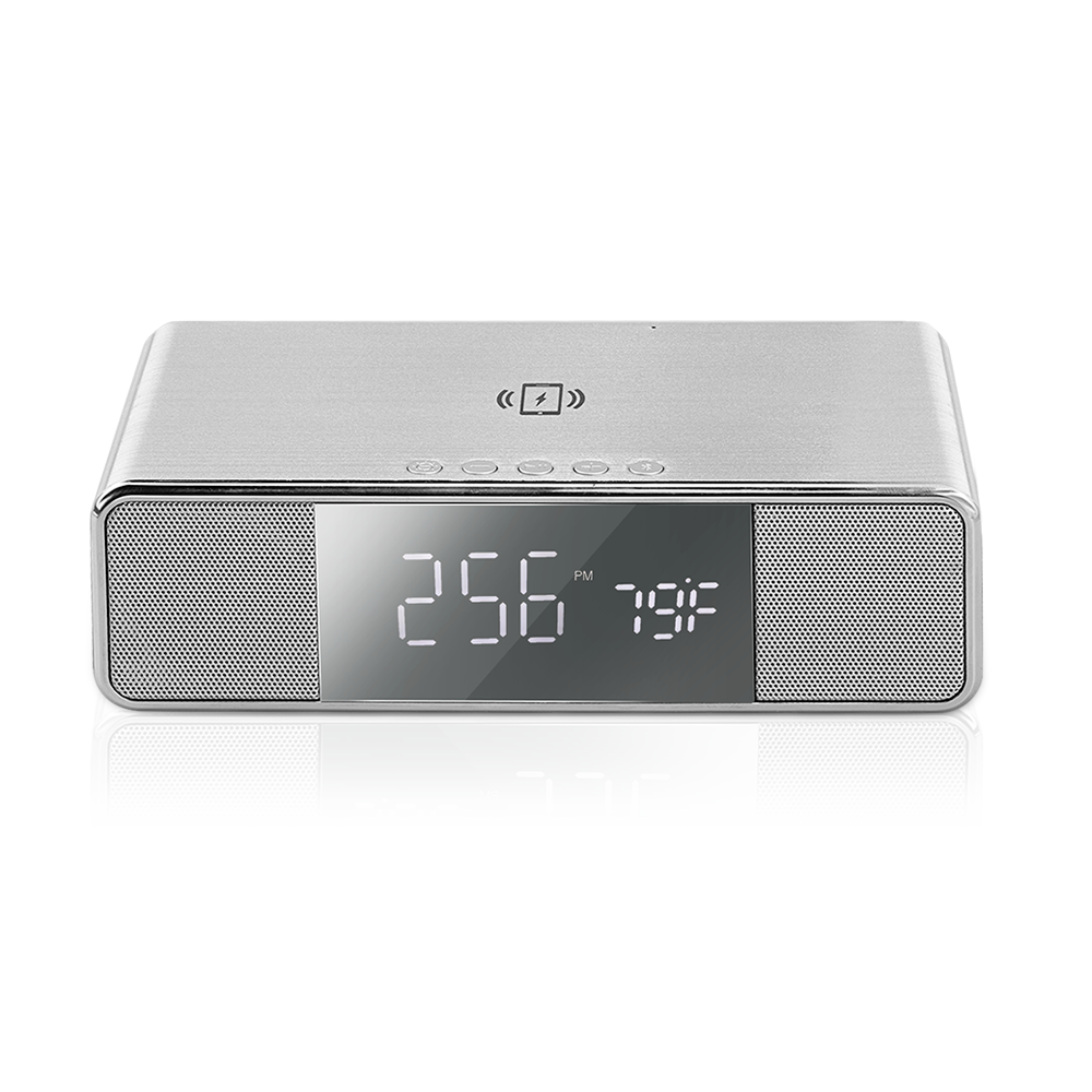 Encino Bluetooth Speaker and Wireless Charging Desk Clock