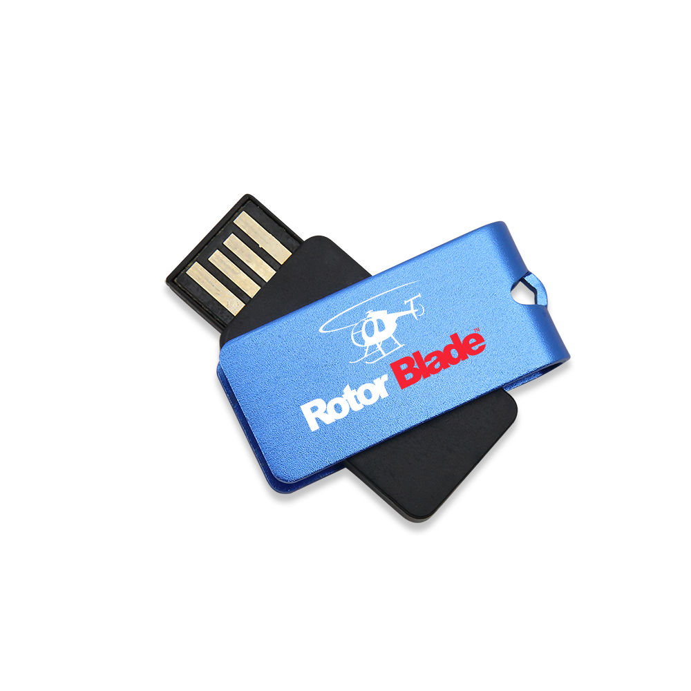 Waltham Mini USB Flash Drive w/ Metallic Swivel Cap