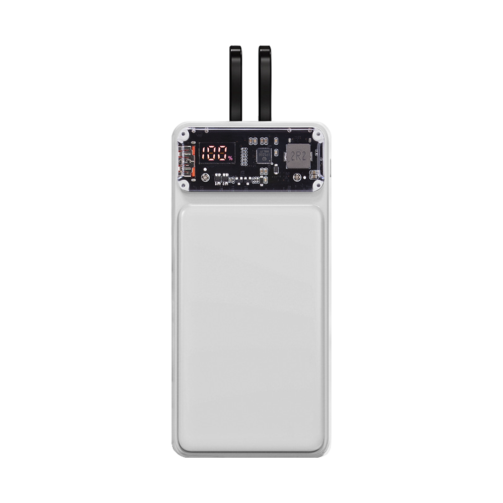 Winnetka Transparent Corded Power Bank 20000
