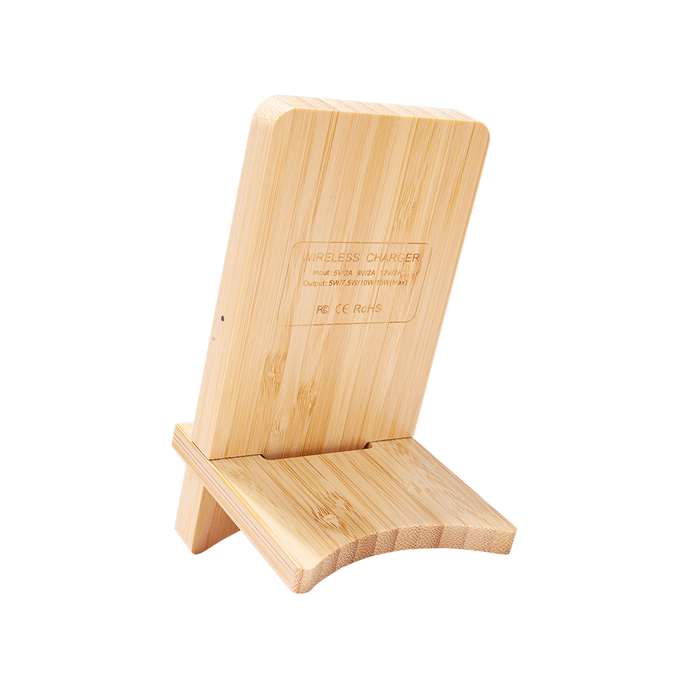Full color Light-up Bamboo Wireless Charger Stand 5
