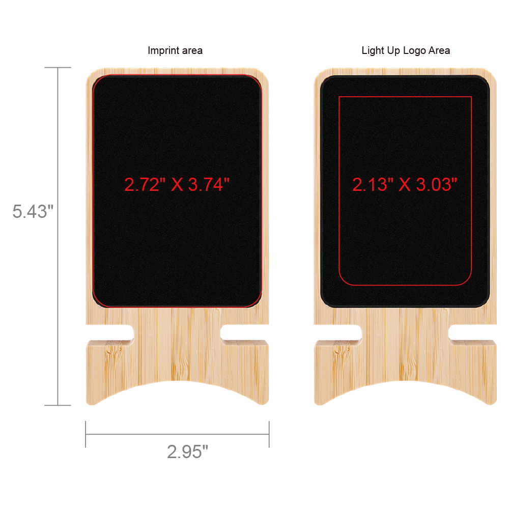 Full color Light-up Bamboo Wireless Charger Stand 6
