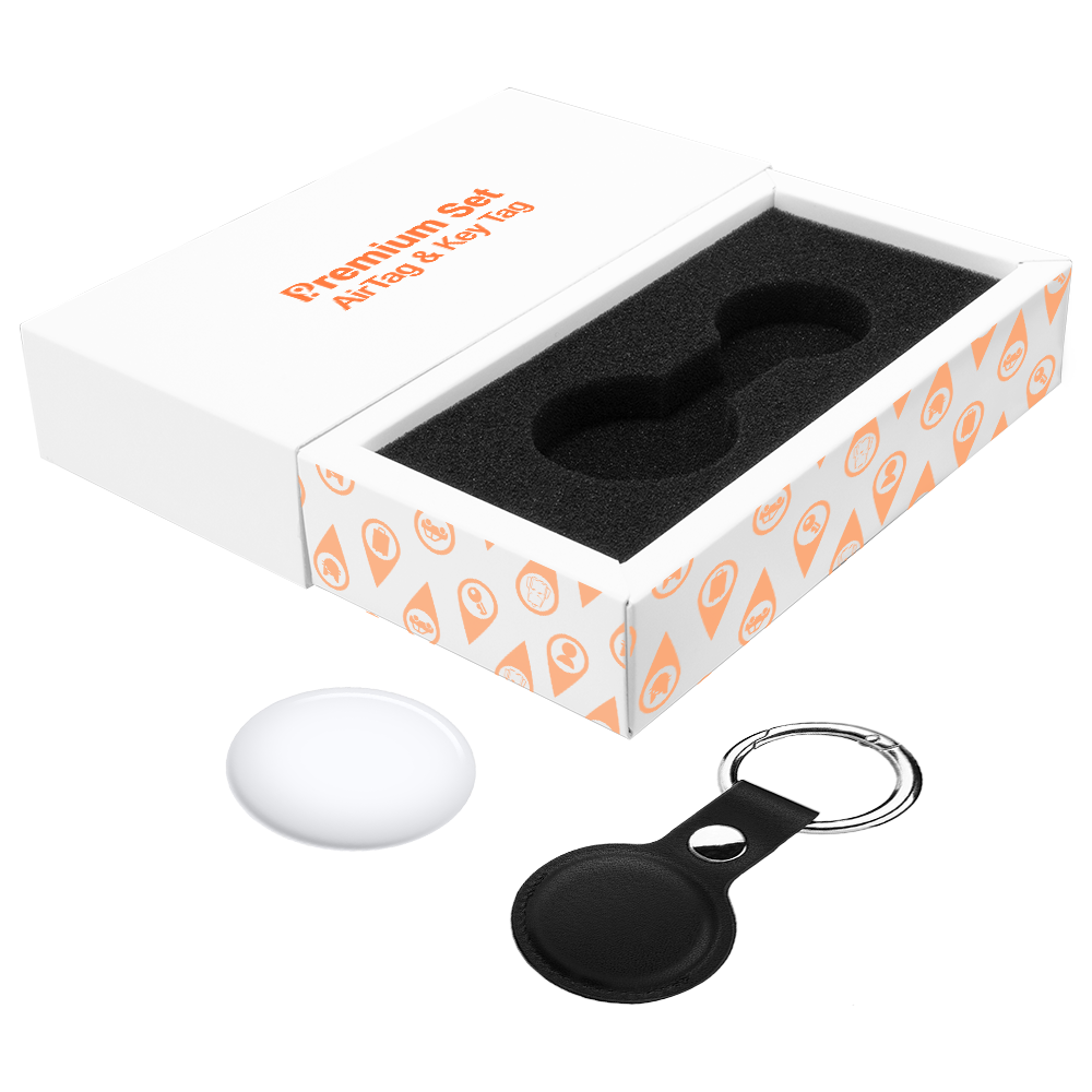 Custom AirTag 2 Key Tag Set in a Personalized Gift Box