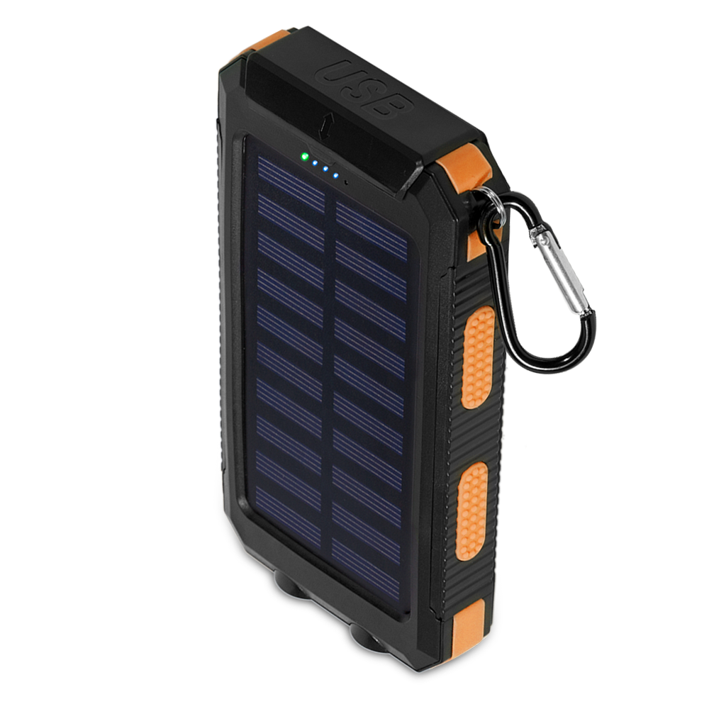 Solar Charger,8000mAh Solar Power Bank Portable External Backup Battery  Pack Dual USB Solar Phone Charger with 2LED Light Carabiner and Compass for  Smartphones and More 