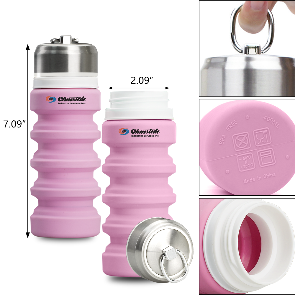 Carson 14oz Silicone Collapsible Water Bottle - Btl16 