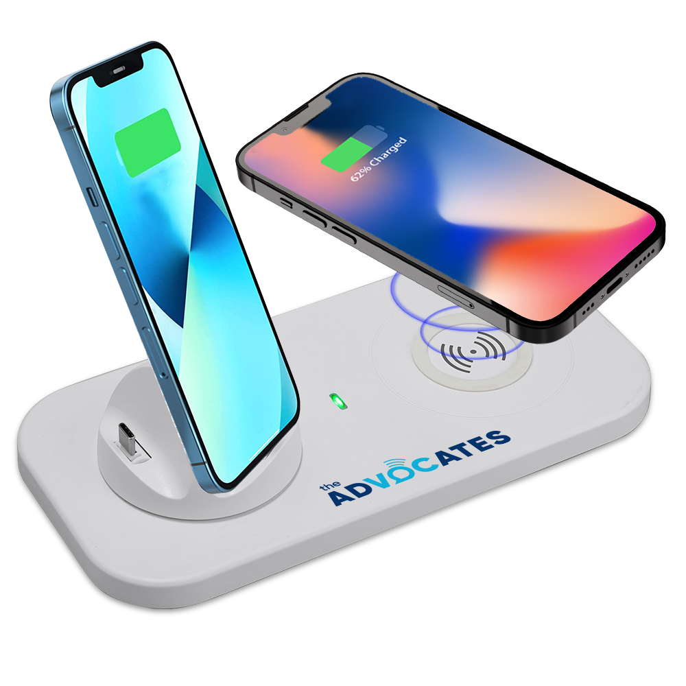 USB to 3 in 1 mobile phone charging station with wireless charger
