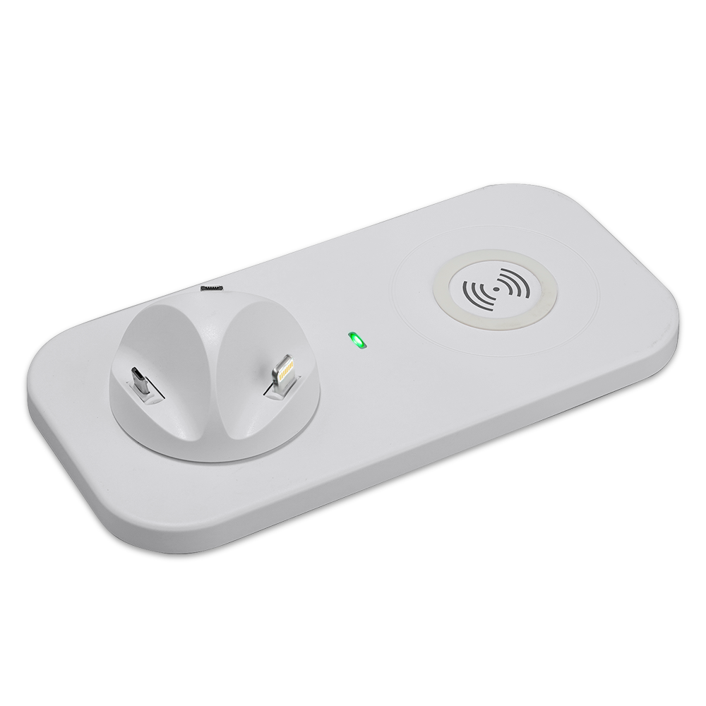 USB to 3 in 1 mobile phone charging station with wireless charger