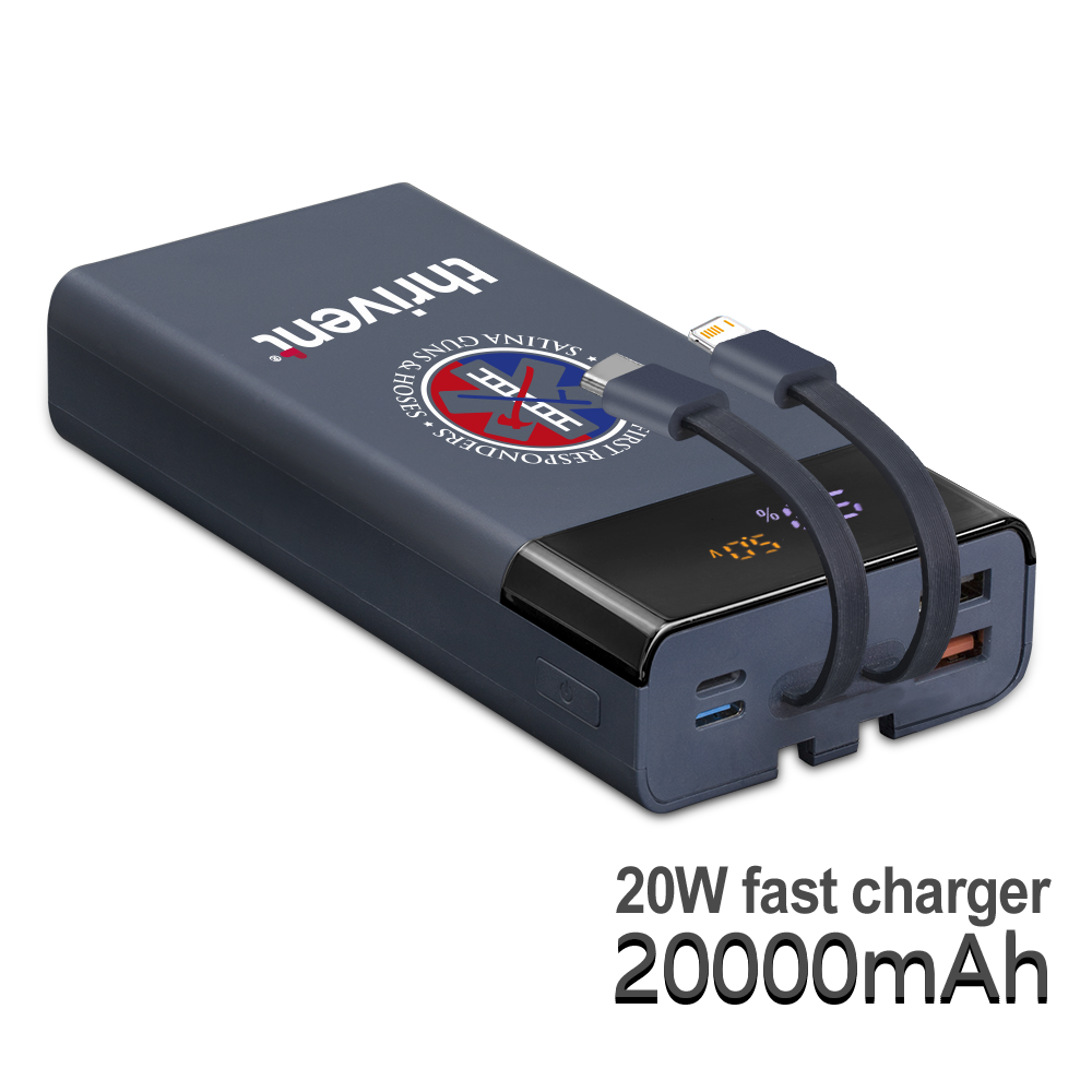 20w Pd 20000mah Power Bank With Color Screen Display And Built In Charging Cables Pwb359 9968