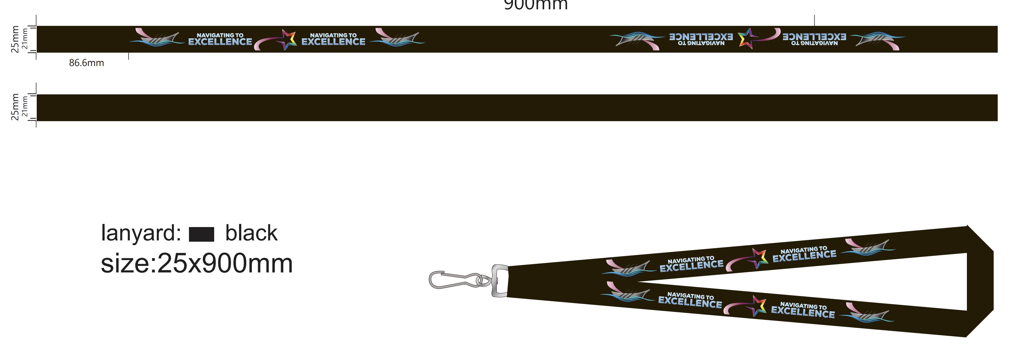 Sublimation Polyester Lanyards - LYD02